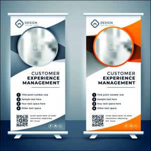 Banner Roll-up estrutura em alumínio de alta durabilidade 80x200 cm colorido lona impressa refile 